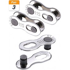 Jovitec 3 Pairs Bicycle Missing Link 11 Speed Chain Reusable Silver Steel Bike Chain Link - B07FNHWQSL